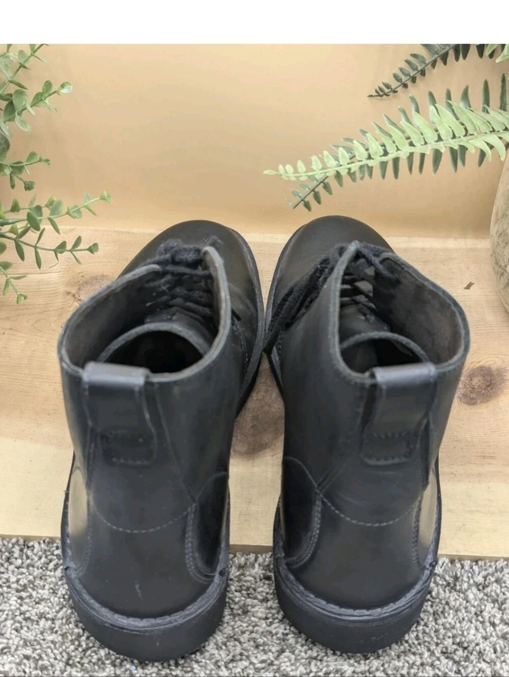Clark's Bushacre Black Leather Mens Size 12M Chukka Boots Lace Up Casual Dress